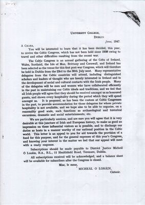 International Celtic Congress  1947 