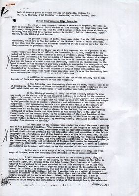 International Celtic Congress  1949 