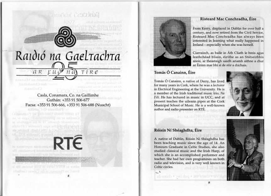 Information on The Celtic Congress at University College Dublin in Ireland 1997