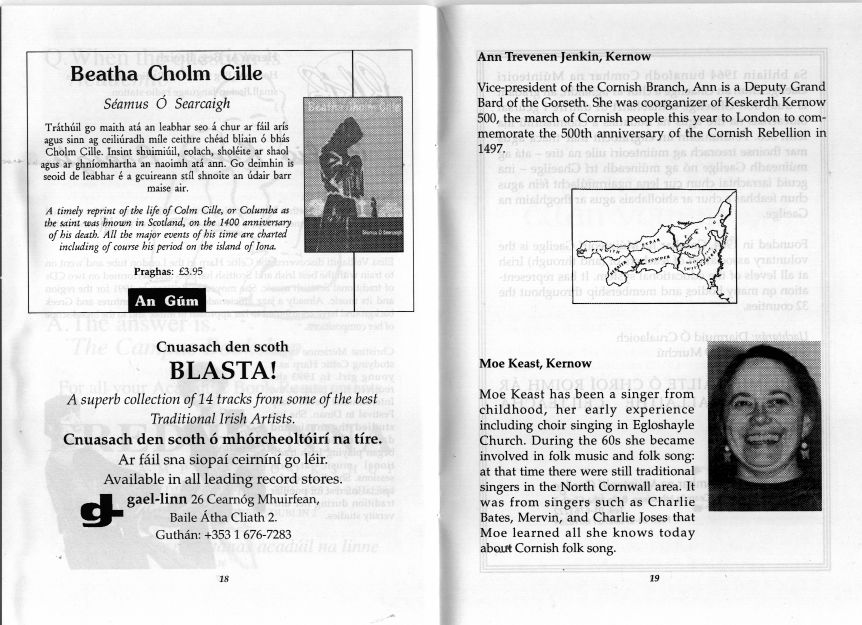 Information on The Celtic Congress at University College Dublin in Ireland 1997