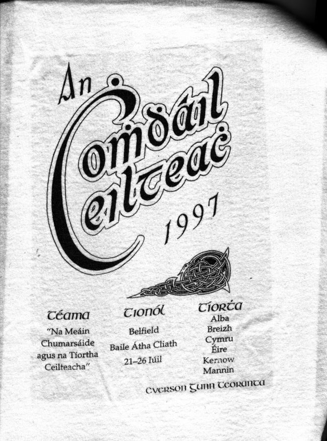 Information on The Celtic Congress at University College Dublin in Ireland 1997