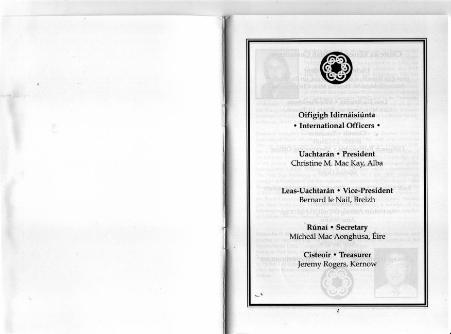 Information on The Celtic Congress at All Hallows College, Dublin in Ireland 2003