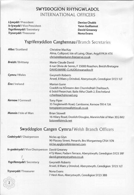 Information on The Celtic Congress at Aberystwyth in Wales 2008