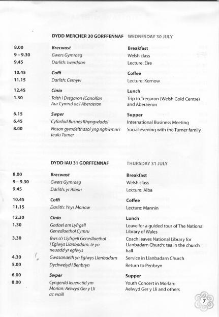 Information on The Celtic Congress at Aberystwyth in Wales 2008