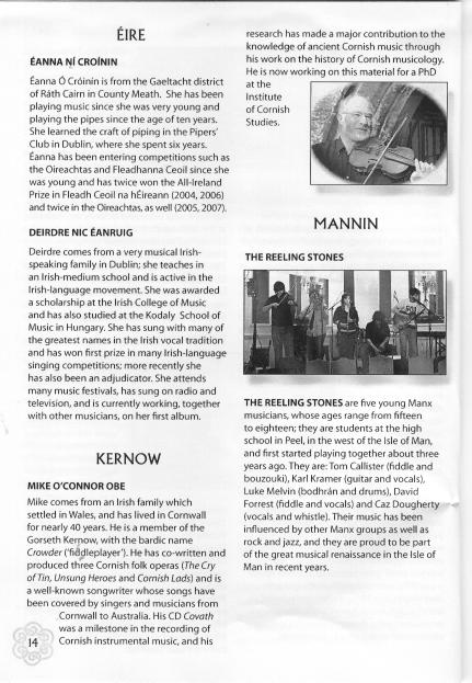 Information on The Celtic Congress at Aberystwyth in Wales 2008